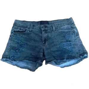 James Jeans Made in the USA Black Camo Shorty Shorts Cutoff Distressed Size 28